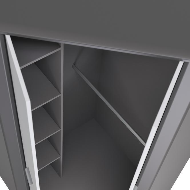 Schrank Hey 97cm Wolfram Grau/Grau Matte/Weiß