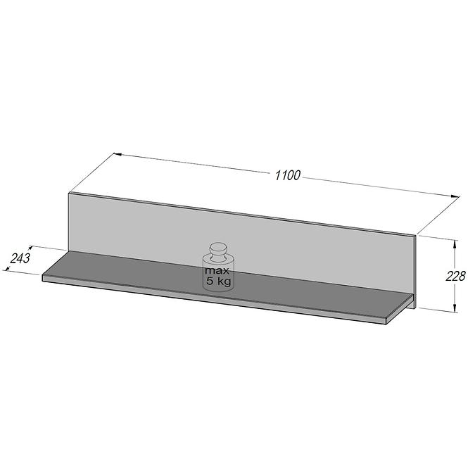 Regal Hey 110cm Wolfram Grau/Grau Matte/Weiß