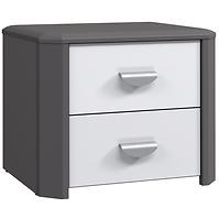 Nachttisch Hey 53,8cm Wolfram Grau/Grau Matte/Weiß