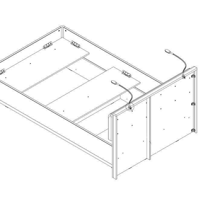 Bett Hey 126cm Wolfram Grau/Grau Matte/Weiß