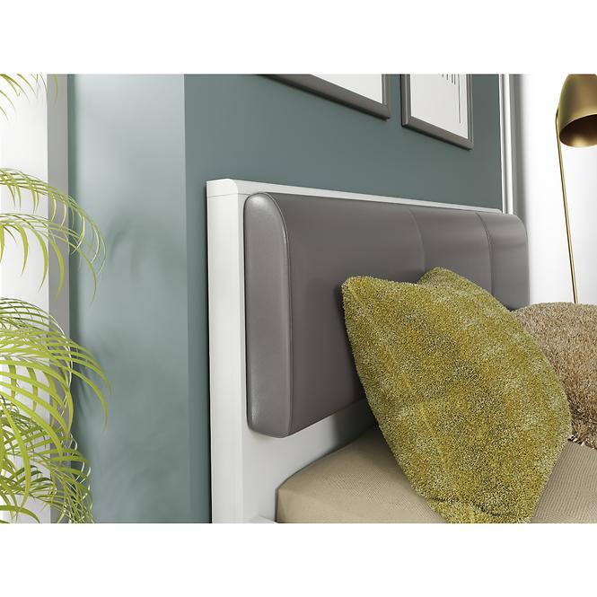 Bett Hey 126cm Wolfram Grau/Grau Matte/Weiß
