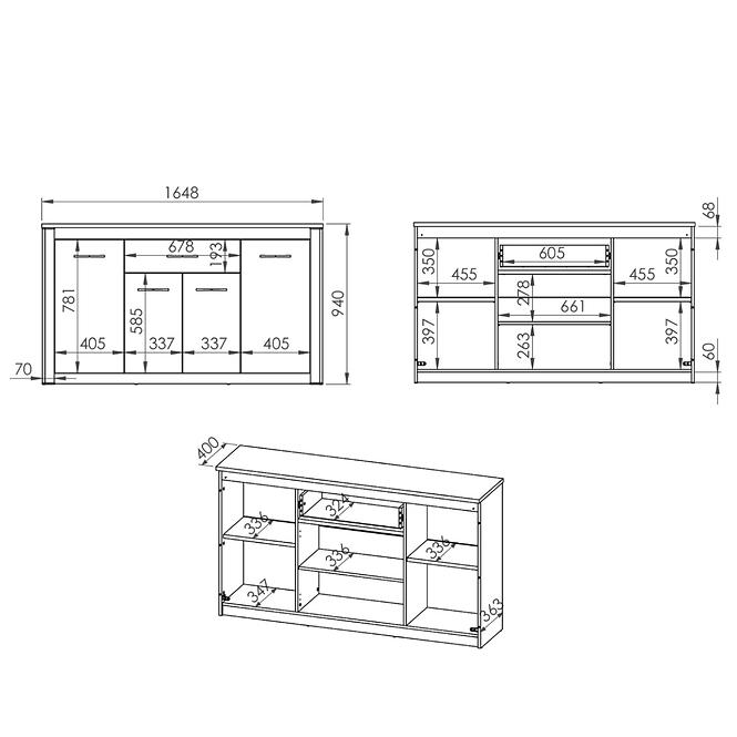 Kommode Luis 07 165cm Eiche Ribbeck