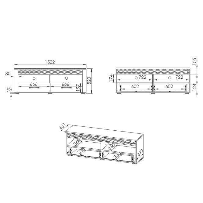 Tv Tisch Clermont 150cm 11 Schneekiefer