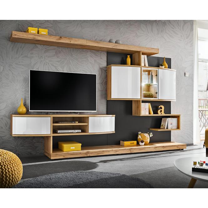 Wandeinheit Palermo 300cm Wotan / Anthrazit / Weißglanz