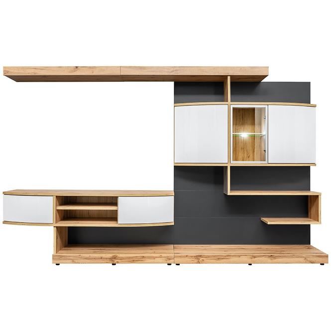 Wandeinheit Palermo 300cm Wotan / Anthrazit / Weißglanz