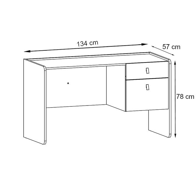 Schreibtisch Vivero 134cm Grey/Artisan