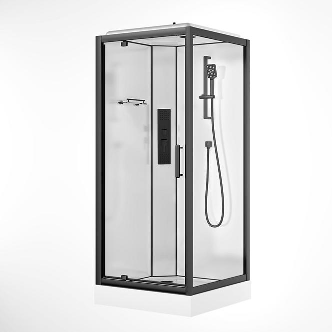 Duschkabine mit Hydromassage Nordic 90x90x220 schwarz