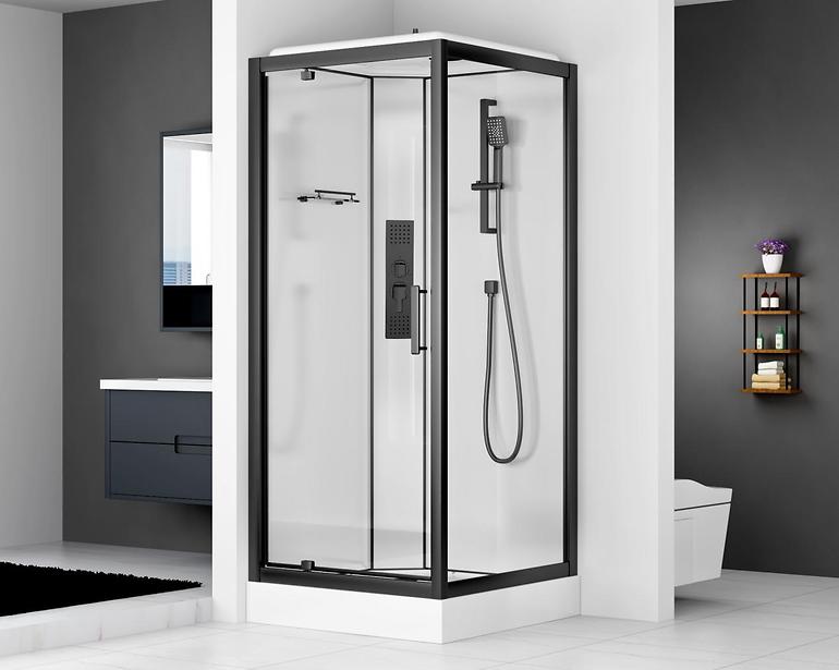 Duschkabine mit Hydromassage Nordic 90x90x220 schwarz