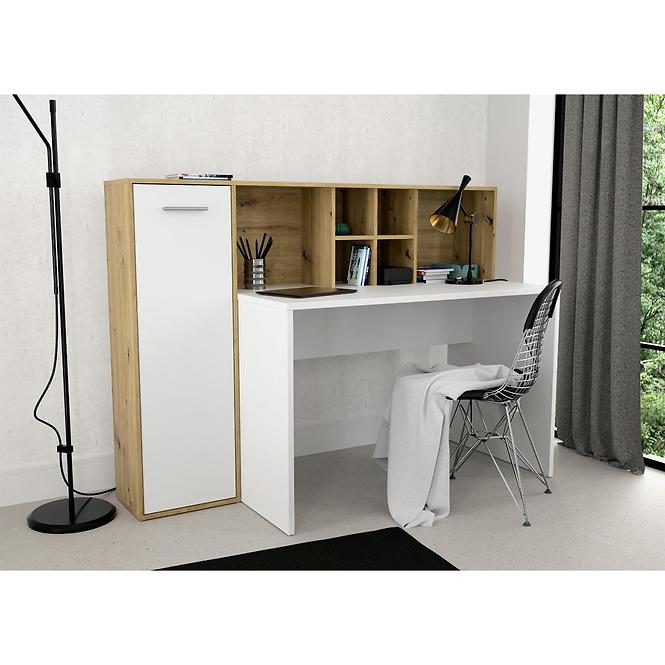 Schreibtisch  Bolitarr 158cm Eiche Artisan/Weiß