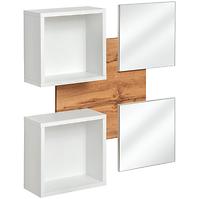 Regal+Spiegel Easy Typ07 Eiche Wotan/Weiß