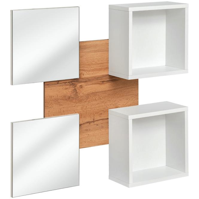 Regal+Spiegel Easy Typ07 Eiche Wotan/Weiß