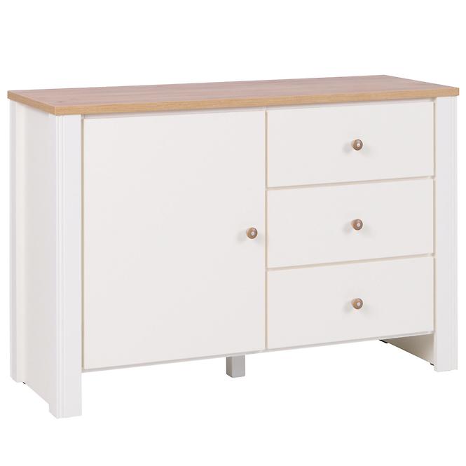 Kommode Berg 116cm Crem/Eiche Gold 