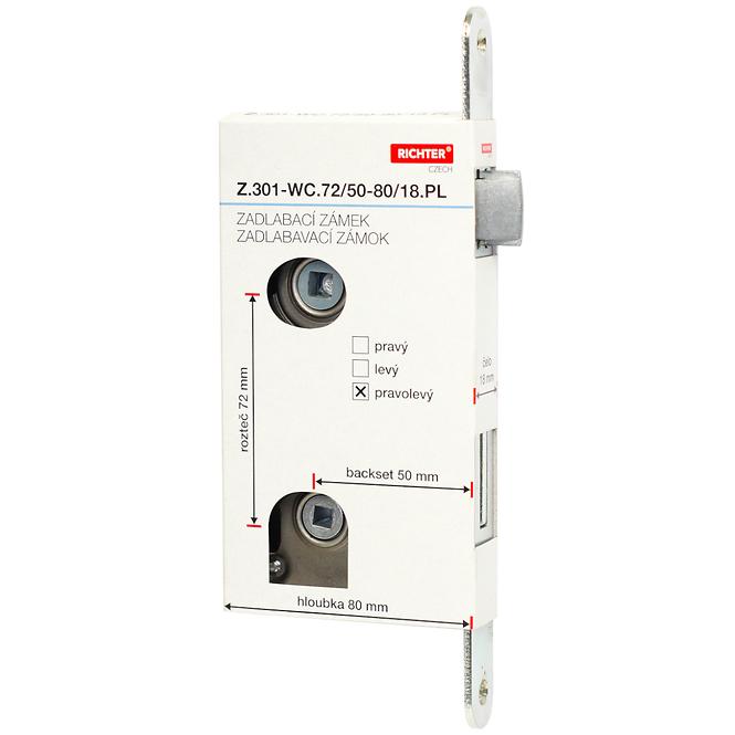 Einsteckschloss z.301-wc.72/50-80/18.pl