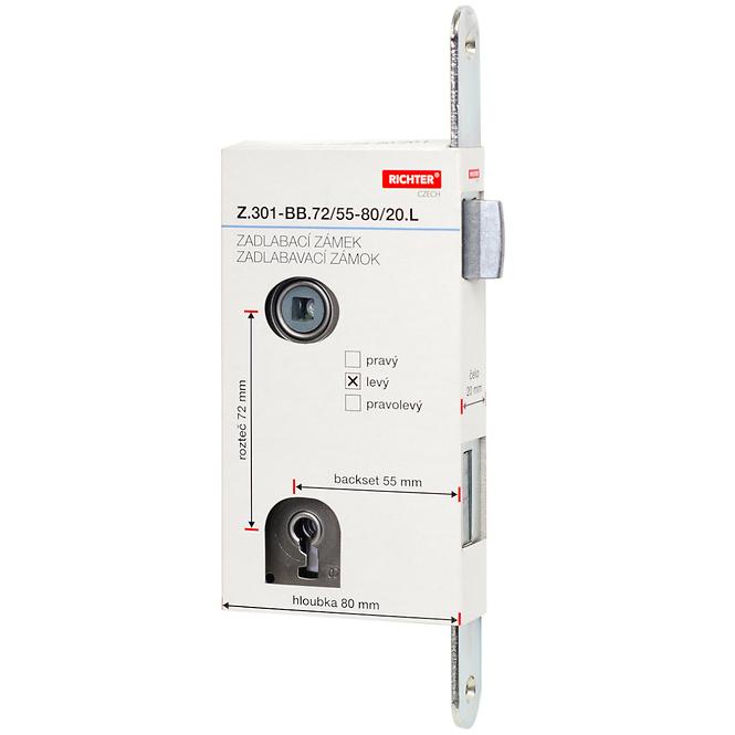 Einsteckschloss z.301-bb.72/55-80/20.l