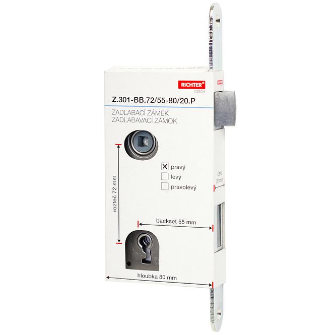 Einsteckschloss z.301-bb.72/55-80/20.p