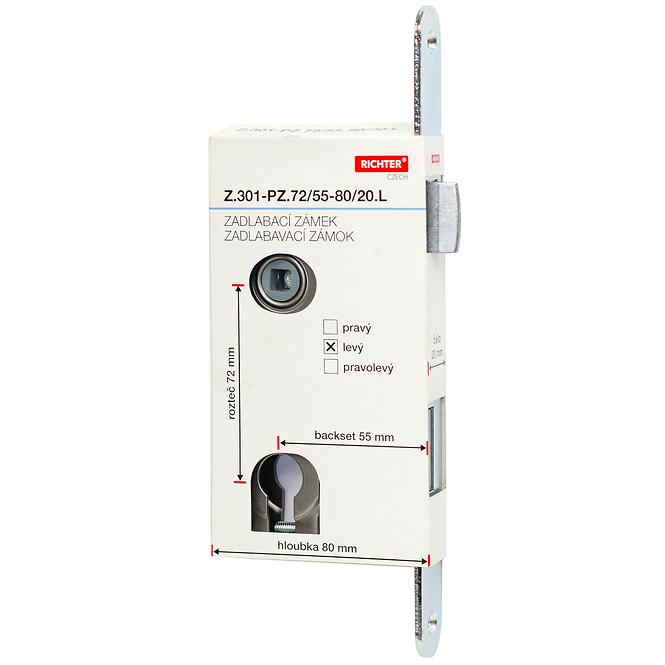 Einsteckschloss z.301-pz.72/55-80/20.l