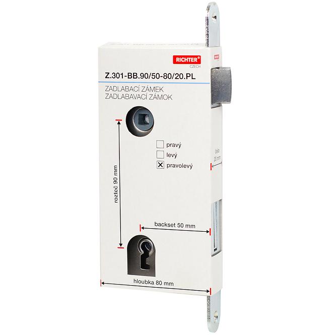 Einsteckschloss z.301-bb.90/50-80/20.pl