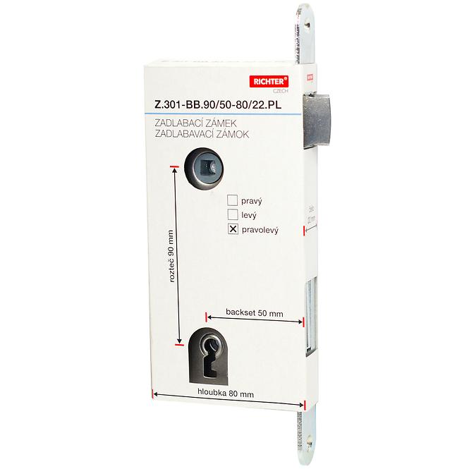 Einsteckschloss z.301-pz.90/50-80/22.pl