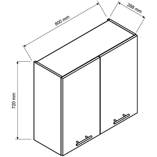 Küchenzeile Natalia W80su Alu Grau/Matte