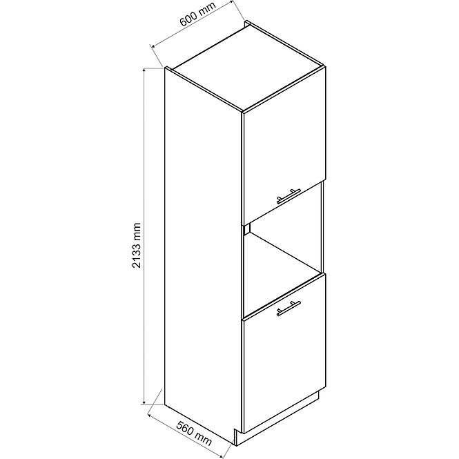 Küchenzeile Vita D60pk 2133 Pl Weiß/Glanz