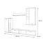 Wohnwand Wow 255cm Weiß / Schwarzes Glas,2