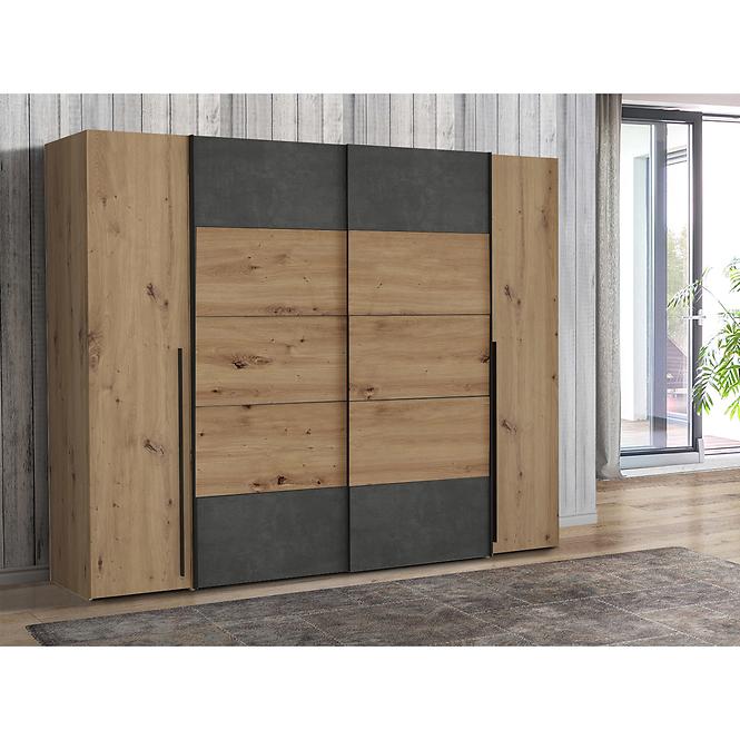 Schrank Narago 4 270cm Eiche Artisan/Beton