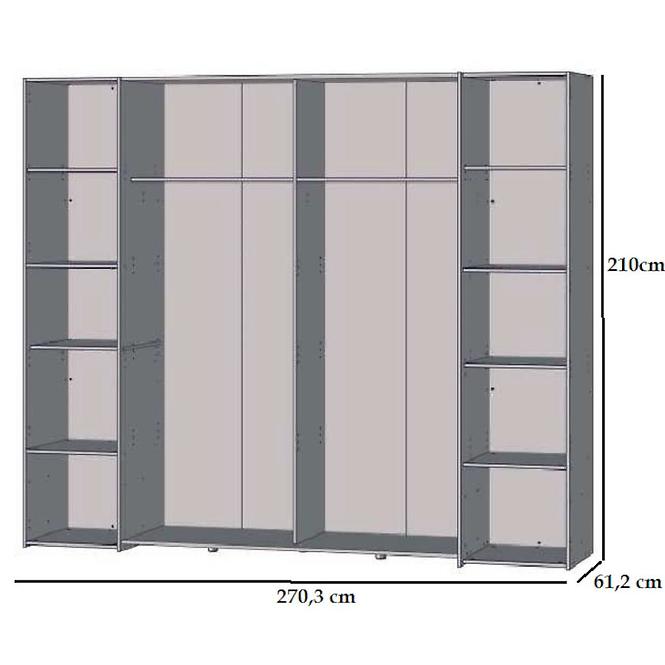 Schrank Narago 5 270cm Eiche Artisan/Beton