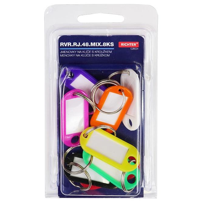 Namenschilder für Schlüsseln Mix Farben 8 St.