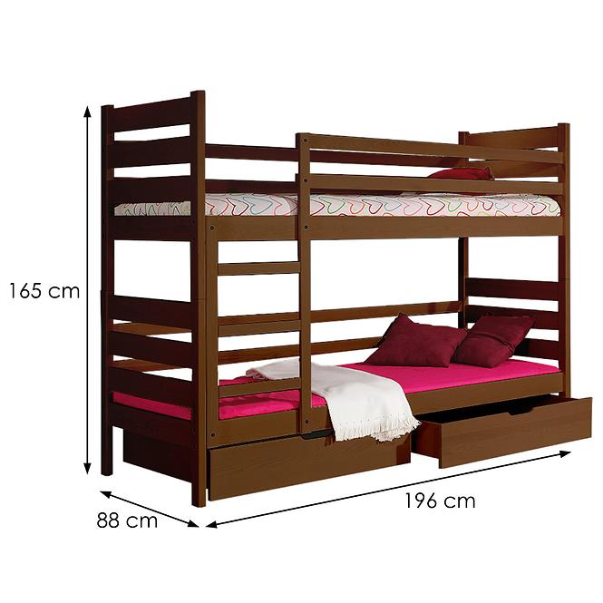 Bett Darek 190x80 Walnusskiefer