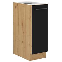 Küchenzeile Modena  30d Cargo Bb Schwarz / Handwerkliche Eiche