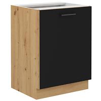 Küchenzeile Modena  60d 1f Bb Schwarz / Handwerkliche Eiche