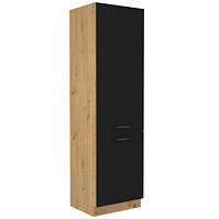 Küchenzeile Modena  60dk-210 2f Schwarz / Handwerkliche Eiche
