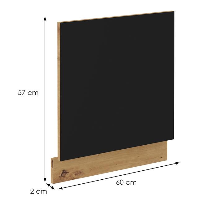 Front Modena 570x596 Schwarz / Handwerkliche Eiche