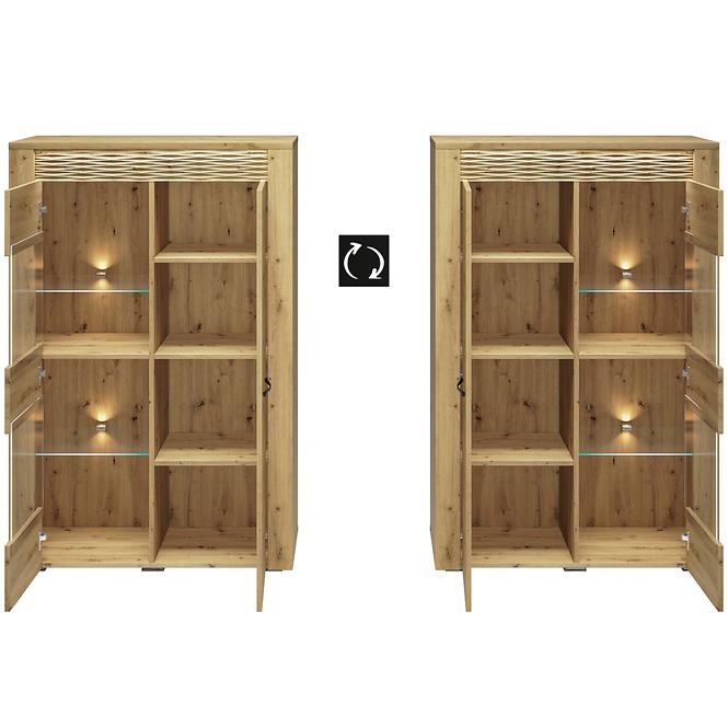 Vitrine Artis 05 92cm Eiche Artisan