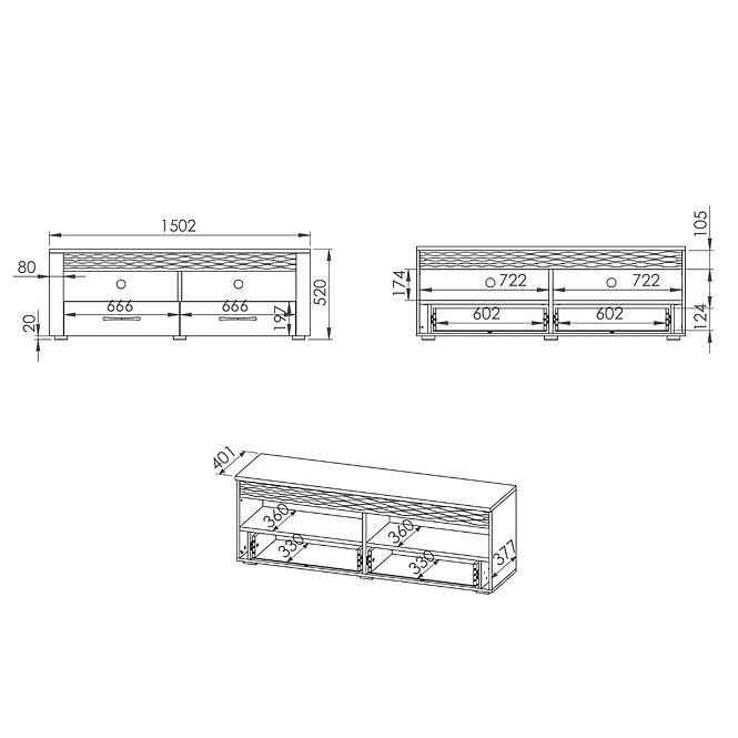 Tv Tisch  Artis 11 150cm Eiche Artisan