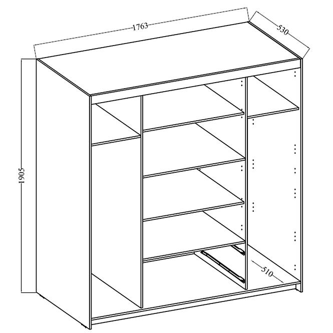 Schrank Elena 4d Weiß Mit Einem Spiegel