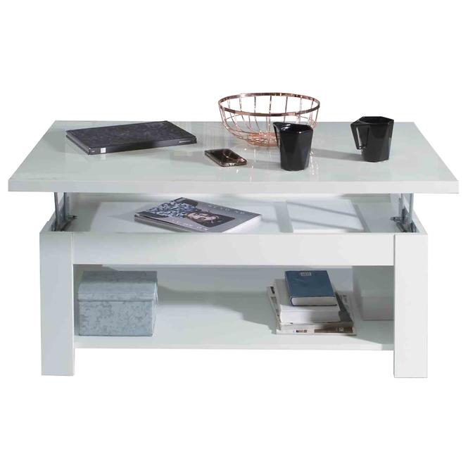 Couchtisch Durt511-C04 Weiß / Weiß-Glanz