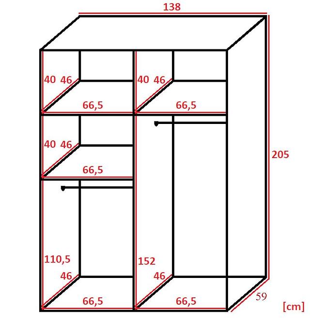 Schrank Retro 1l Zrcadlo 138 Goldkraft