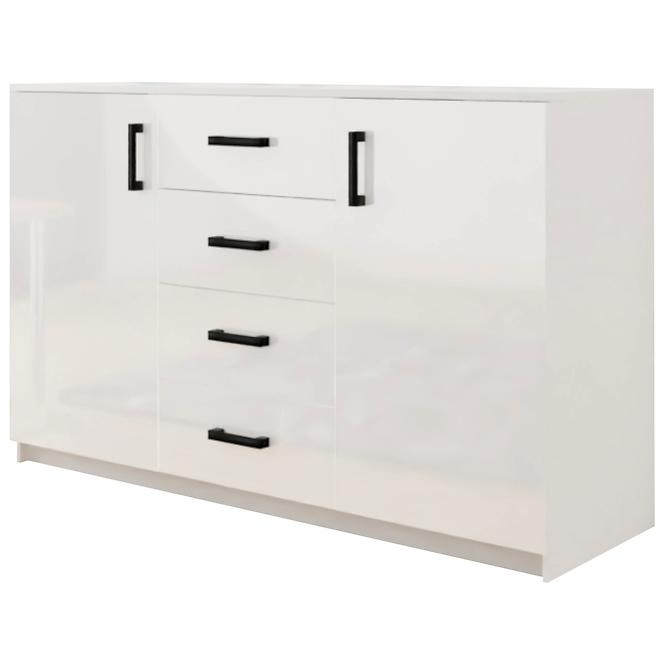 Kommode Bahli 150cm Weiß/ Weiß Glanz