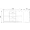 Kommode Bahli 150cm Eiche Artisan/Weiß Glanz,2