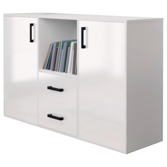 Kommode Herakles 1 136cm Weiß/ Weiß Glanz