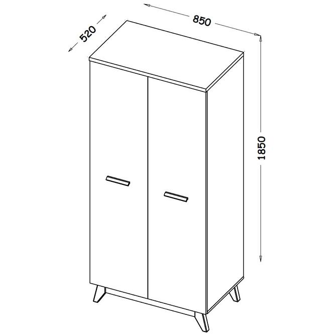 Schrank Sven 85cm Eiche Nash / Andersen Kiefer,2