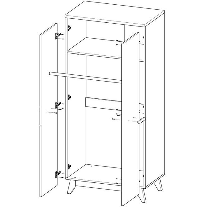 Schrank Sven 85cm Eiche Nash / Andersen Kiefer,3