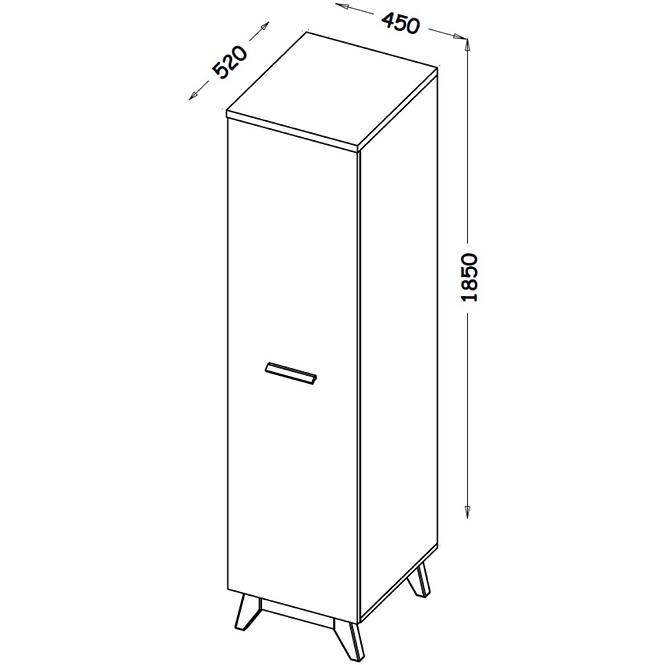 Schrank Sven 45cm Eiche Nash / Andersen Kiefer,2