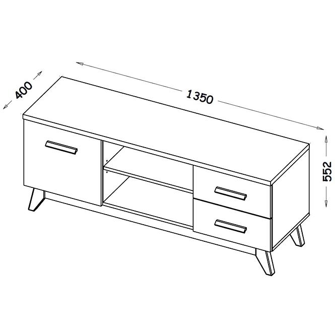 Tv Tisch Sven 135cm Eiche Nash / Andersen Kiefer