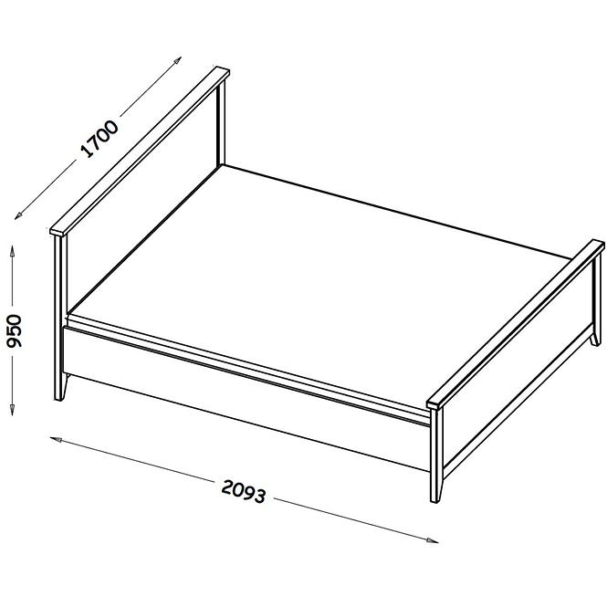 Bett Sven 160cm Eiche Nash / Andersen Kiefer