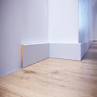 Sockelleiste MDF Foge L01 80 weiße halbmatt furniert