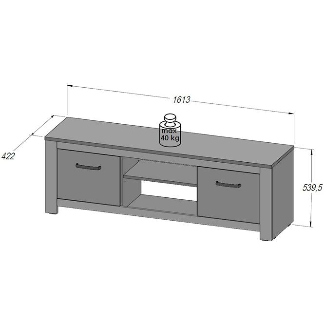 Tv Risch Havanna 161cm Antiqued Eiche