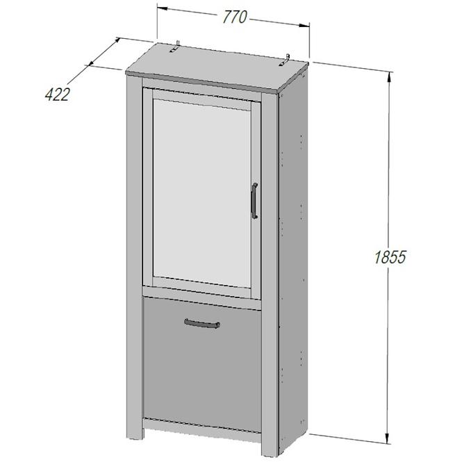Vitrine Havanna 77cm Antiqued Eiche (HVNV711) L