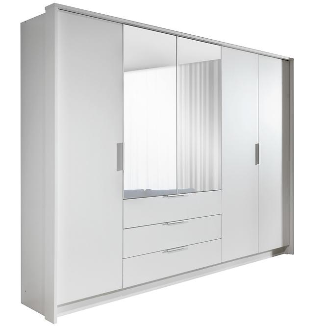 Schrank Togo 255cm Weiß/Spiegel